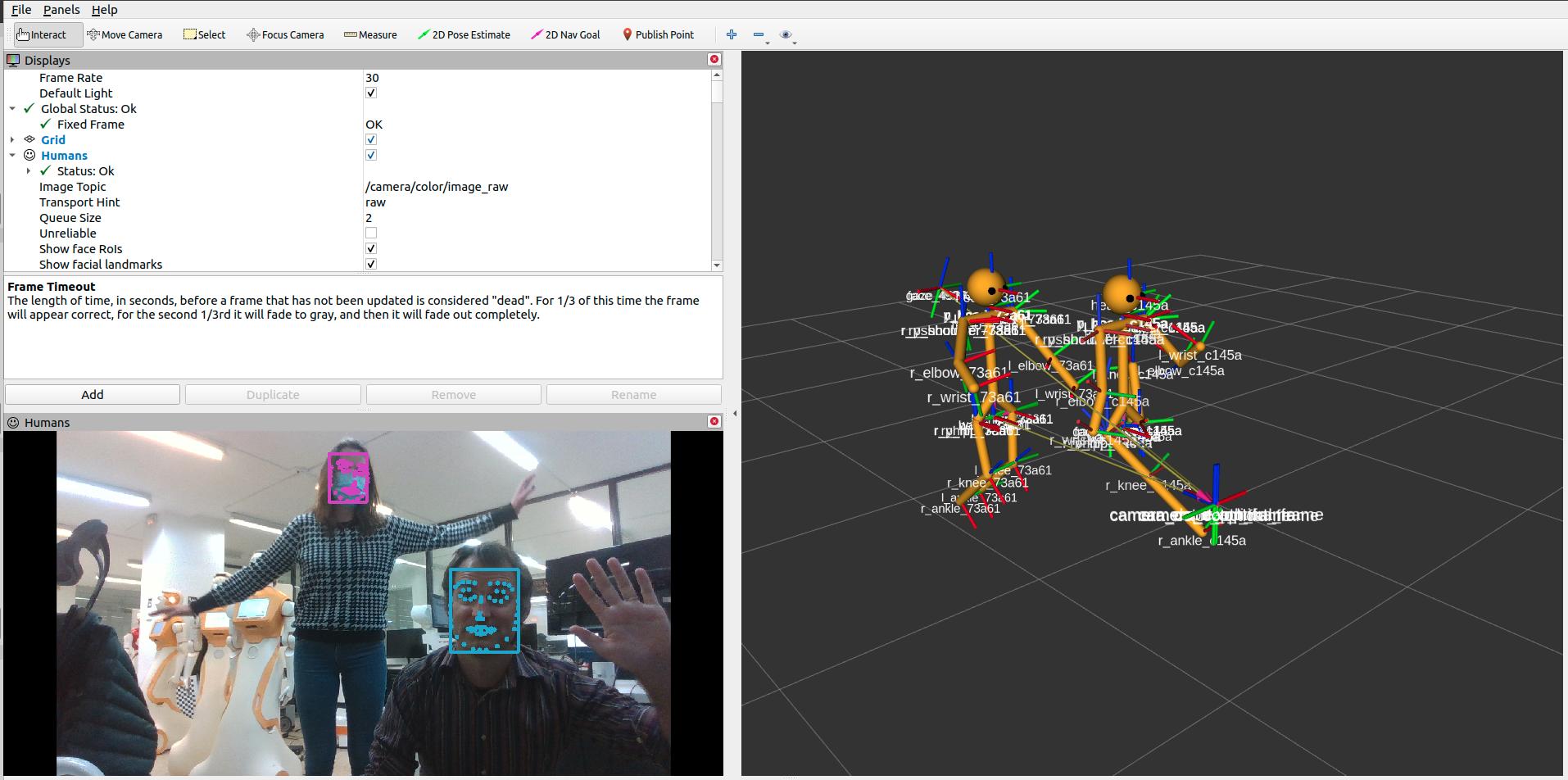 Screenshot of HRI Rviz plugins